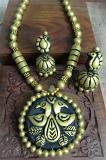 Simple Peacock Golden Necklace w/ Peacock Jhumkas