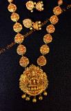 Peacock Lakshmi Temple Style Terracotta Set w/ jhumkas Partywear Peacock Lakshmi Temple Style Terracotta Set w/ jhumkas Partywear