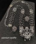 Lakshmi Oxidised Pendant and Studs in Multi Layered Seed Beads -BLACK!!!! Lakshmi Oxidised Pendant and Studs in Multi Layered Seed Beads -BLACK!!!!