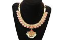 Red Kemp Stone Mango Shape Short Necklace Red Kemp Stone Mango Shape Short Necklace