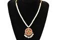 Pearl Red Kemp Stone Short Necklace Pearl Red Kemp Stone Short Necklace