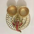 Ganesha Haldi Kumkum Pooja Thali / Plate Return Gift / Party Favor Ganesha Haldi Kumkum Pooja Thali / Plate Return Gift / Party Favor