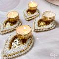 Artisan Pearl Tealight Holder for Gift / Decor (Set of 4)