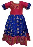 BLUE AND PINK INDIAN ETHNIC GIRLS LONG DRESS Size 20