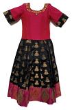 BLACK AND PINK INDIAN ETHNIC GIRLS LONG DRESS Available In Two Sizes