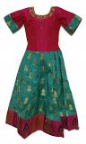 Light Green And Pink Indian Ethnic Girls Long Dress Available In Four Sizes