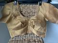 Plus Size Tissue Brocade Silk Gold Blouse 