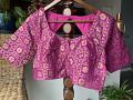 Size 40 Magenta Pink Pure Brocade Silk  