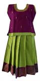 Green And Purple Raw Silk Pattu Pavada Available In Three Colors Green And Purple Raw Silk Pattu Pavada Available In Three Colors
