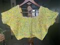 Size 40 Green and Yellow Net Blouse 