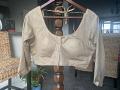 Size 40 Lace Fabric Gold Blouse Size 40 Lace Fabric Gold Blouse
