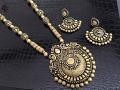 Grand XL Sized Dual Peacock  Terracotta Pendant with Designer Beads!!!!