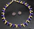 Trendy Designer Choker Set in Purple & Gold