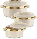 MILTON Curve Inner Stainless Steel Casserole Set of 3 MILTON Curve Inner Stainless Steel Casserole Set of 3