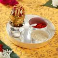 Silver Plated Small Puja Thali Silver Plated Small Puja Thali