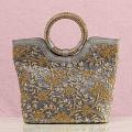 Silk Handbag with Jari Work Embroidery Silk Handbag with Jari Work Embroidery
