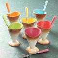Set of 6 Cone shaped Ice Cream Bowls with Spoons Set of 6 Cone shaped Ice Cream Bowls with Spoons