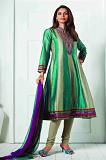 Green & Olive Green Multicolor Cotton Silk Readymade Churidar Kameez Suit Green & Olive Green Multicolor Cotton Silk Readymade Churidar Kameez Suit