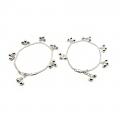 925 Sterling Silver Kids 3mm Mat Chain Designer Bell Anklet - Style#03