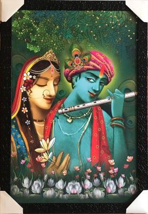 Wall Art Wooden Photo Frame of Radha Krishna # 13 - 20 x 30" Wall Art Wooden Photo Frame of Radha Krishna # 13 - 20 x 30"