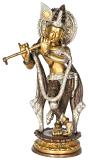 Antique Like Krishna Brass Statue 11.2 Inches Antique Like Krishna Brass Statue 11.2 Inches