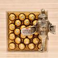 Divine Gajmukh Ganesha Special Wall Hanging w/ 24 pc. Ferrero Rocher