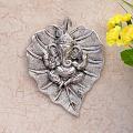 Metal Ganesha Carved on a Leaf - Wall Hanging Metal Ganesha Carved on a Leaf - Wall Hanging