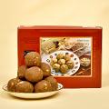 Pearls & Stone Decor Rakhi Set of 2 with Panjiri Laddoo Pearls & Stone Decor Rakhi Set of 2 with Panjiri Laddoo