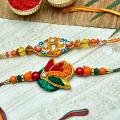 Auspicious Multicolored Rakhi Set Auspicious Multicolored Rakhi Set