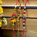 Multicolored Beaded 3 Pcs Rakhi Set to Celebrate Raksha Bandhan Multicolored Beaded 3 Pcs Rakhi Set to Celebrate Raksha Bandhan