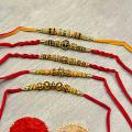 Beautiful Set of 5 Thread Rakhis for Bhaiya & Cousins