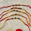 Set of 5 Beautiful Rudraksh Rakhis