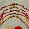 Multicolored Set of 5 Rudraksh Rakhis