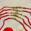 Unique Metalic Dial Set of 5 Rakhi Unique Metalic Dial Set of 5 Rakhi
