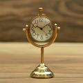 Solid Brass Moon Stand Globe Table Clock
