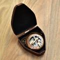 Antique Copper Finish Solid Brass Push Sundial Compass In Sheesham Wood Box Antique Copper Finish Solid Brass Push Sundial Compass In Sheesham Wood Box