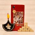 Diya Shaped Ganesha Wall Mount w/ Pack of Assorted Mewa Cube Bites Diya Shaped Ganesha Wall Mount w/ Pack of Assorted Mewa Cube Bites