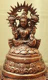 Intricately Carved Black Metal Copper Finish Lakshmi Maa Statue 15" Intricately Carved Black Metal Copper Finish Lakshmi Maa Statue 15"