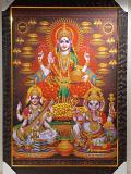 Beautiful Wooden Framed Canvas Print Picture of Laxmi Pujan # 1 - 23 x 33" Beautiful Wooden Framed Canvas Print Picture of Laxmi Pujan # 1 - 23 x 33"