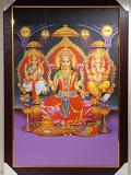 Beautiful Wooden Framed Canvas Print Picture of Laxmi Pujan # 3 - 23 x 33"