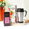 Blood Orange Tea Bags, Sipper Mug & Coated Whole Nuts in Cranberry Milk Cho Blood Orange Tea Bags, Sipper Mug & Coated Whole Nuts in Cranberry Milk Cho