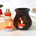 Burner & Tea Light Candle Set with Fragrance Oil - Apple & Cinnamon Burner & Tea Light Candle Set with Fragrance Oil - Apple & Cinnamon