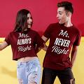 Mrs. Always Right & Mr. Never Right Couple's T-shirt Mrs. Always Right & Mr. Never Right Couple's T-shirt