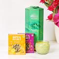 Green Tea Bags with Cookies & Lemongrass Candle Green Tea Bags with Cookies & Lemongrass Candle