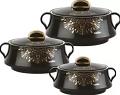 Cello Midas Pack of 3 Thermoware Casserole Set (500 ml, 1000 ml, 1500 ml) Cello Midas Pack of 3 Thermoware Casserole Set (500 ml, 1000 ml, 1500 ml)