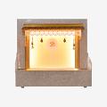 2 Feet Golden Sparkle Finish Wooden Pooja Mandir for Home