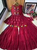 Maroon Sharara and short Kurti set/ Embroidered georgette Sharara full set