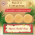 MYSORE SANDAL Sandal Wood oil Soap 3 x 150 g Pack
