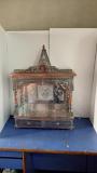 Small Carved Aluminum Copper Puja Temple (OPEN) 24 X 09