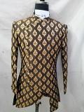 BROCADE SILK BROWN/GOLD﻿ INDO SHERWANI WITH PAJAMA PANTS